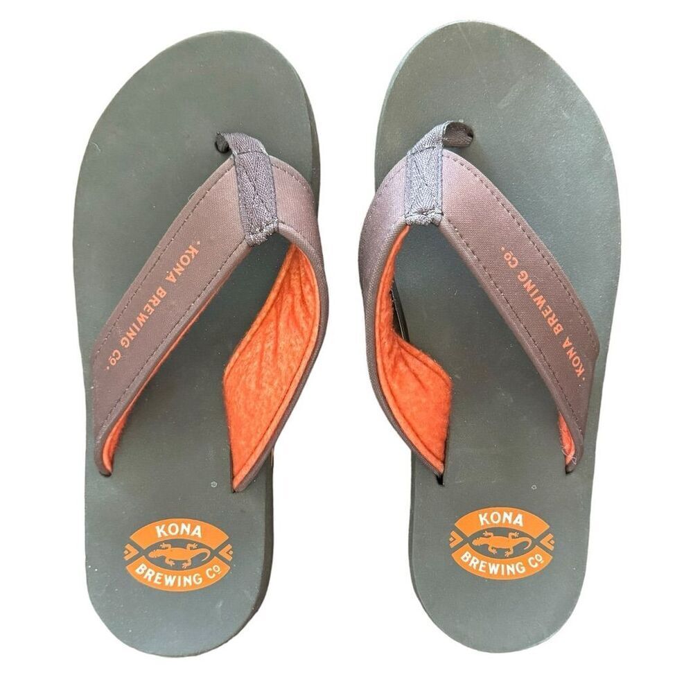 Kona Brewing Flip Flops Sandals Brown Bottle Opener Thong‎ Style Women’s size 8